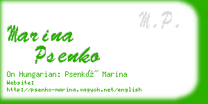 marina psenko business card